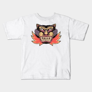 Mexican folk art black panther Kids T-Shirt